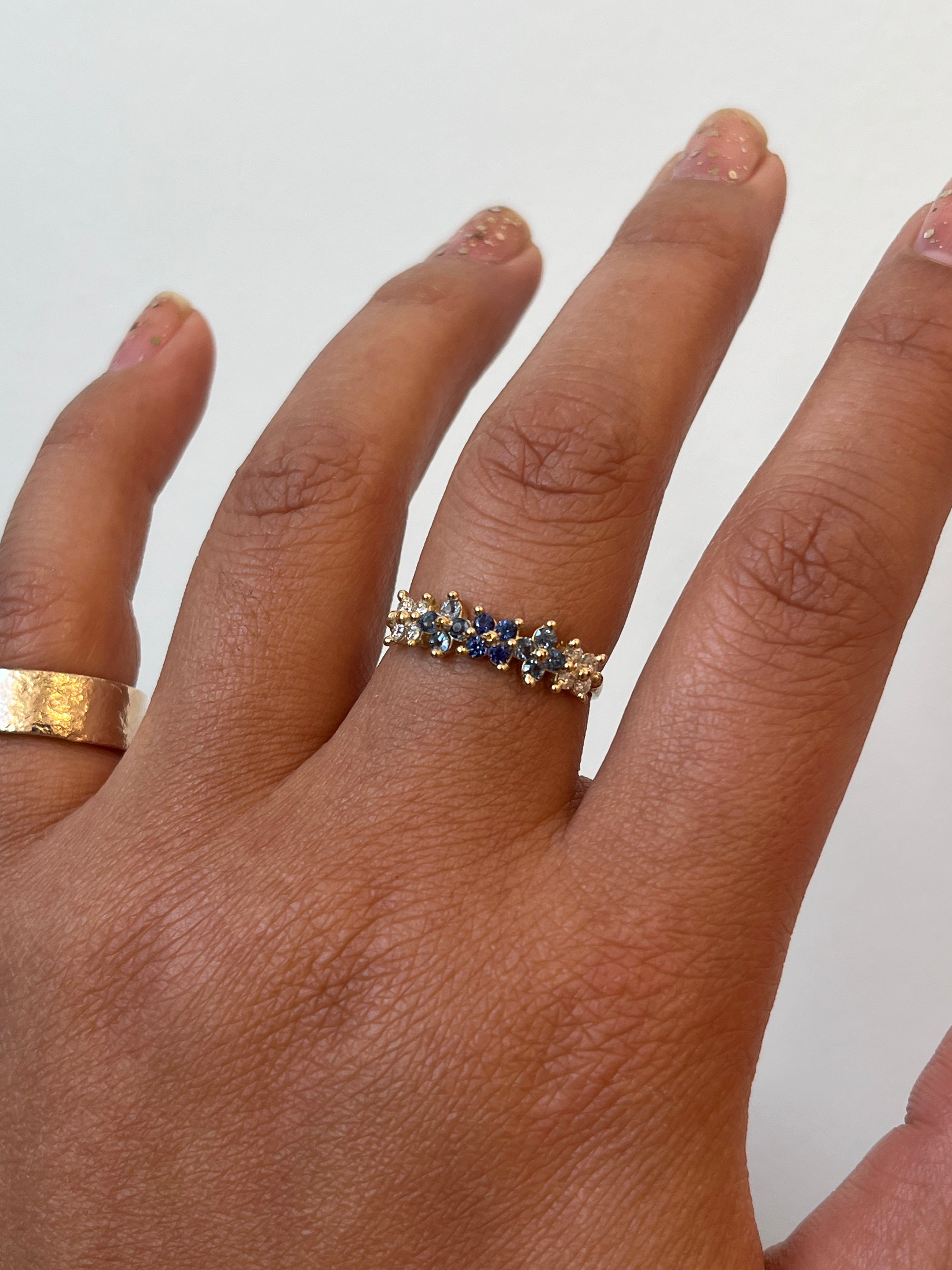 Floare Ring - Ombre Blue
