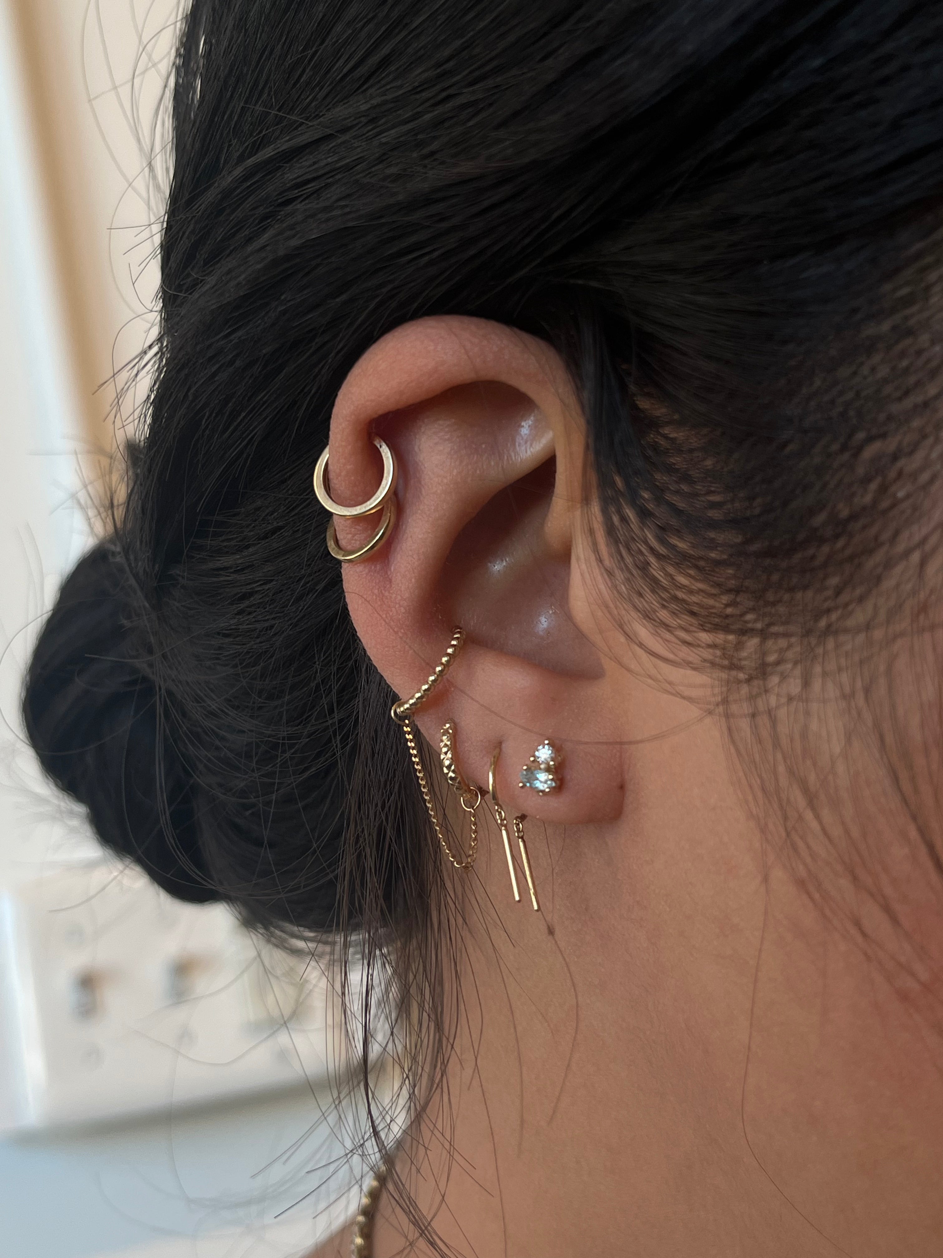 Aquamarine Marquise + Diamond Studs