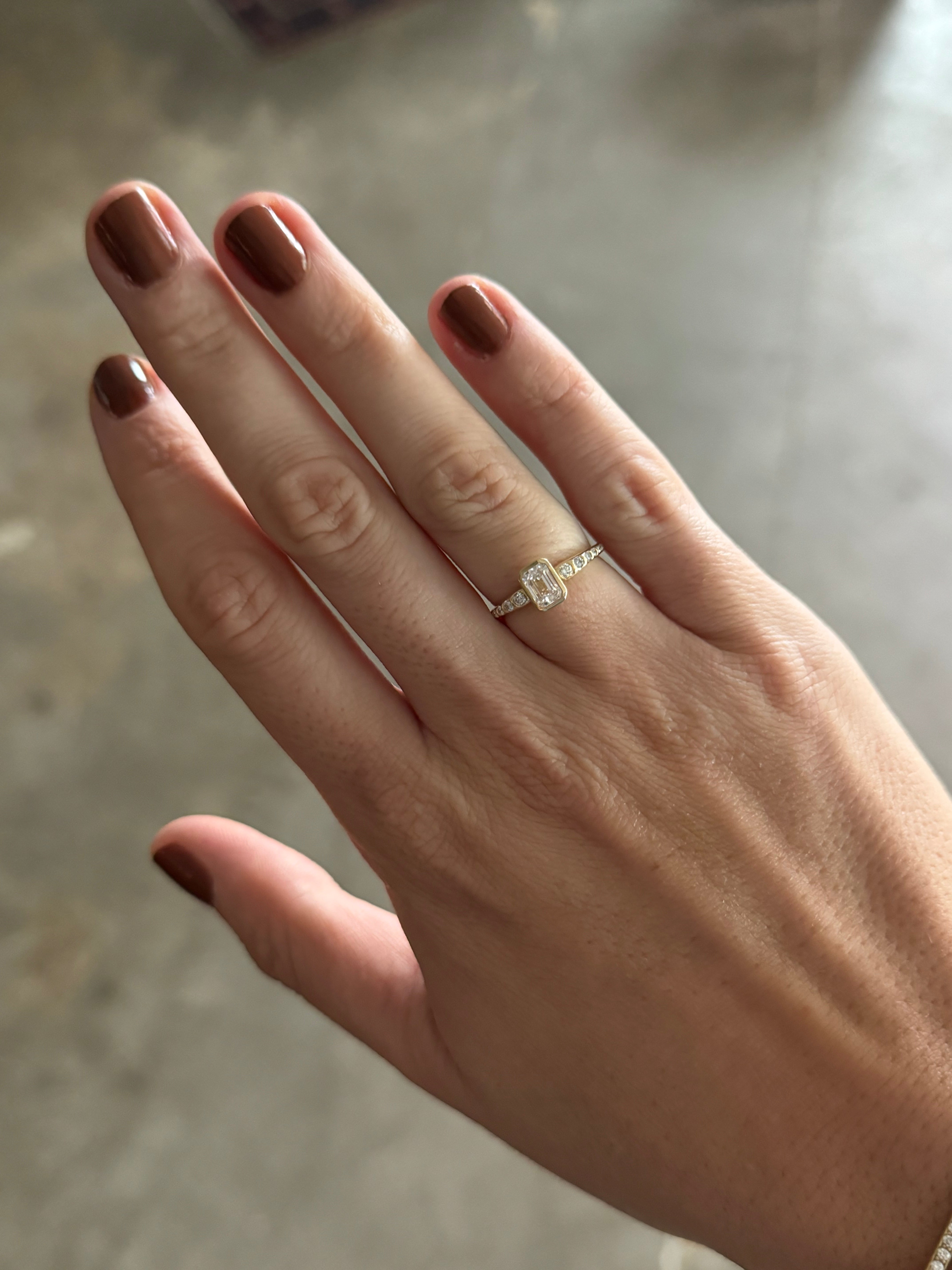 Pillow Solitaire with Emerald Cut Diamond — Commitment, Curated