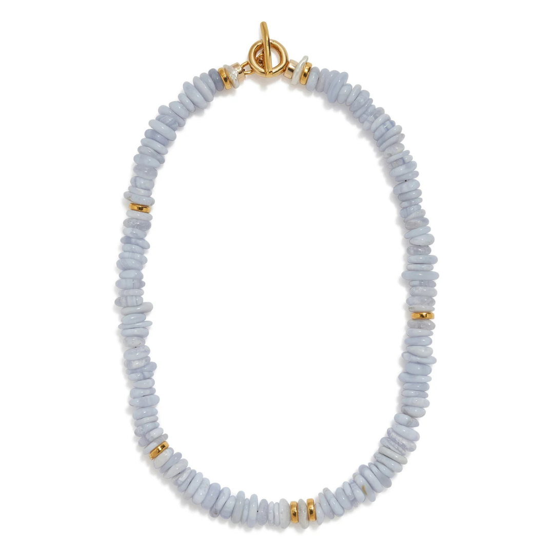 Mood Necklace in Blue Lace Agate
