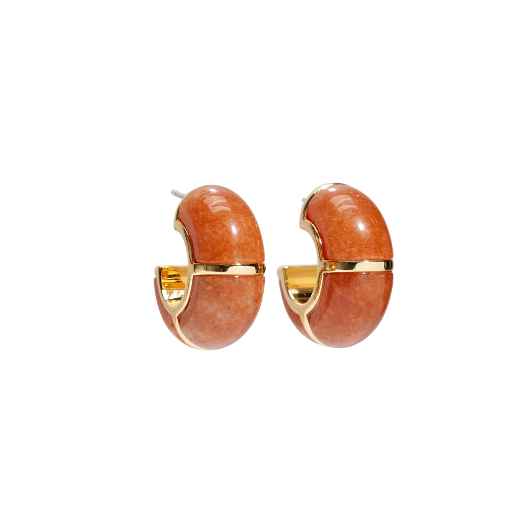 Zellige Hoops in Peach Aventurine
