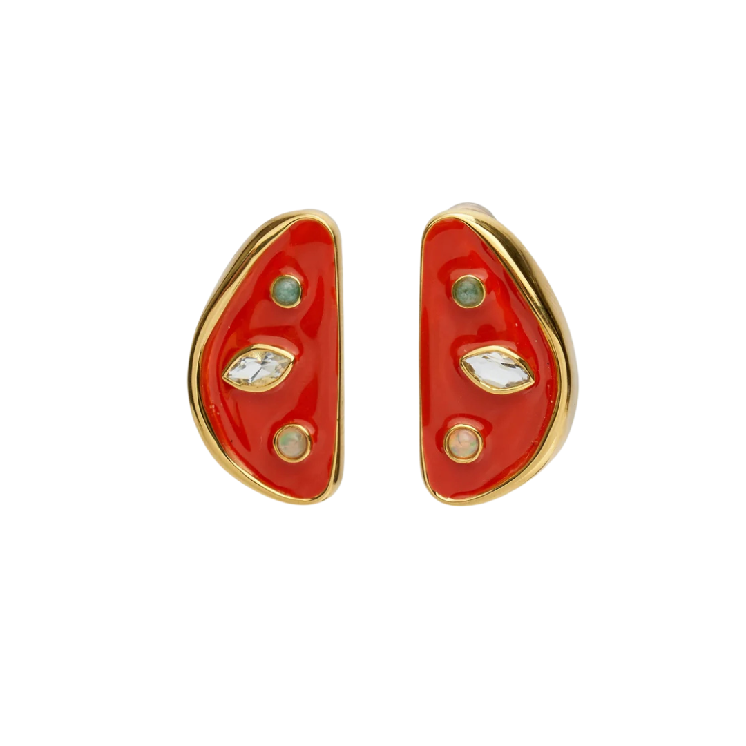 Isola Stud Earrings - Melon — Lizzie Fortunato Demi-Fine Trunk Show