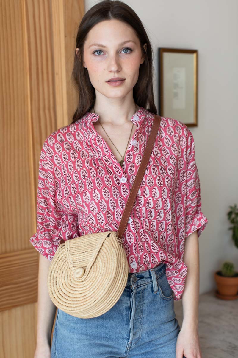 Little Round Crossbody Bag - Natural