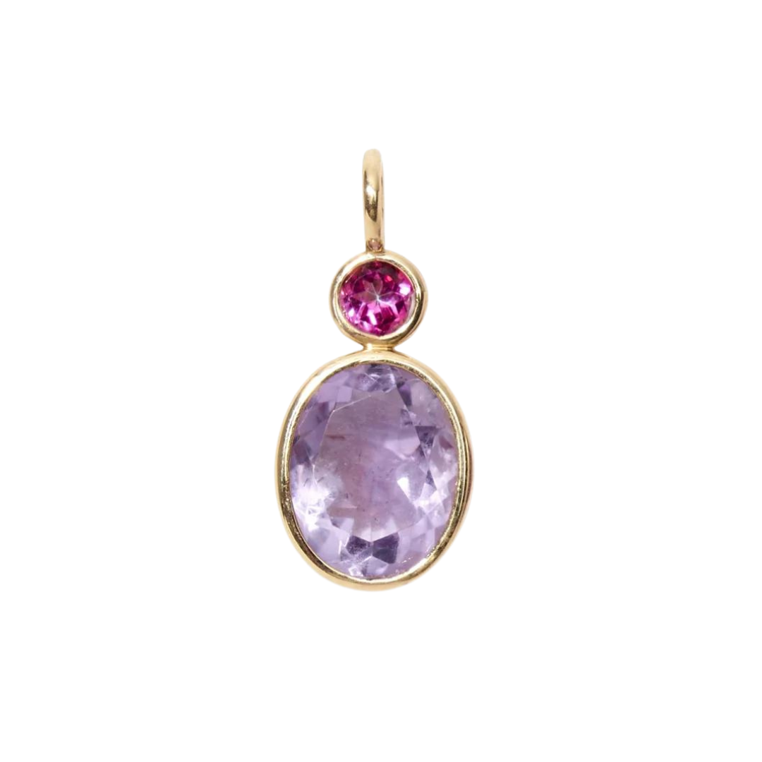 Oval Charm - Pink Topaz + Amethyst — Charm + Chain Trunk Show