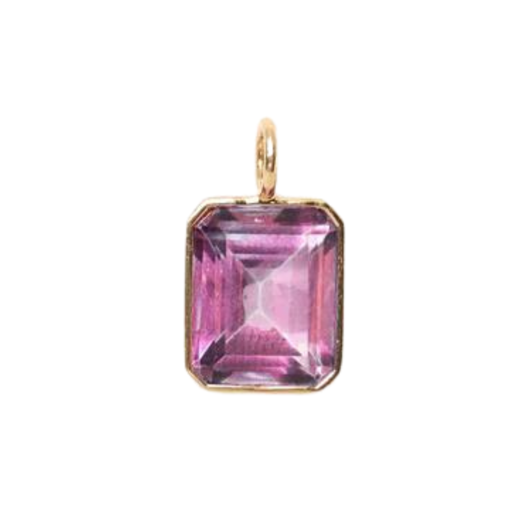 Singular Rectangle Charm - Pink Topaz — Charm + Chain Trunk Show