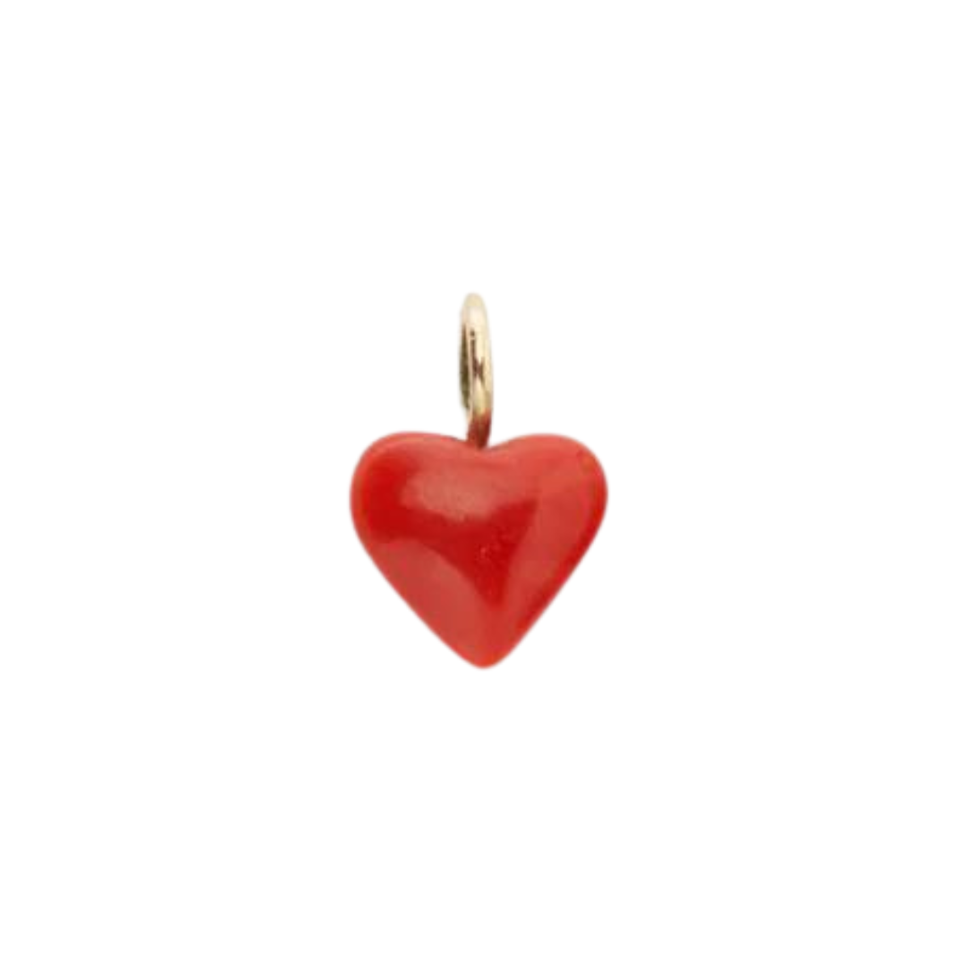 Puffy Coral Heart Charm — Charm + Chain Trunk Show