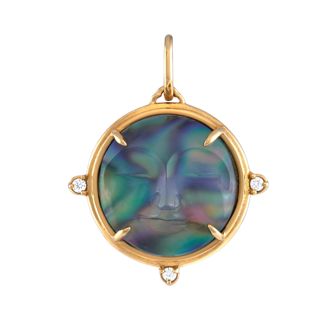 Luminescent Moon Face Charm
