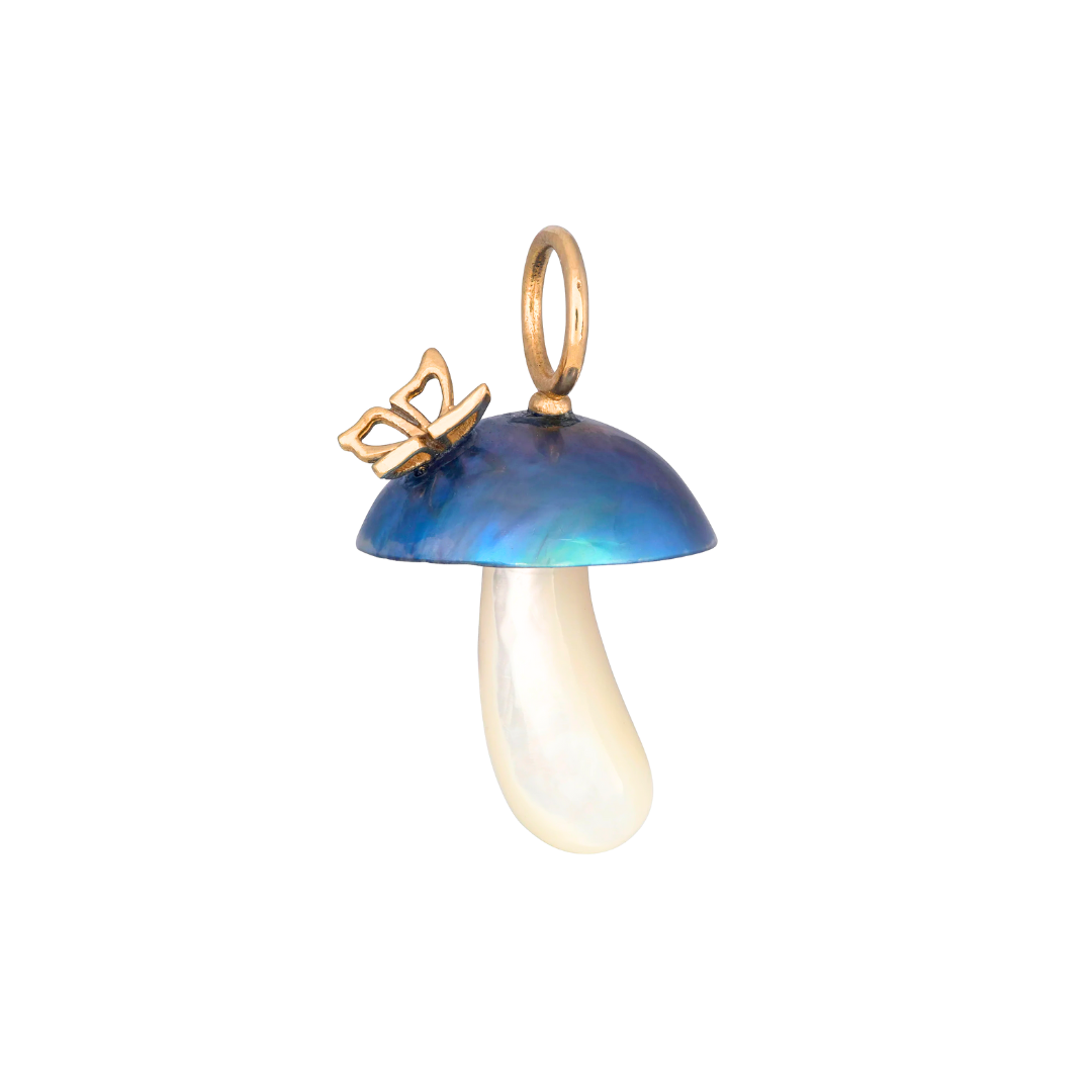 Blue Mabe Pearl Mushroom With Butterfly — Maura Green Trunk Show