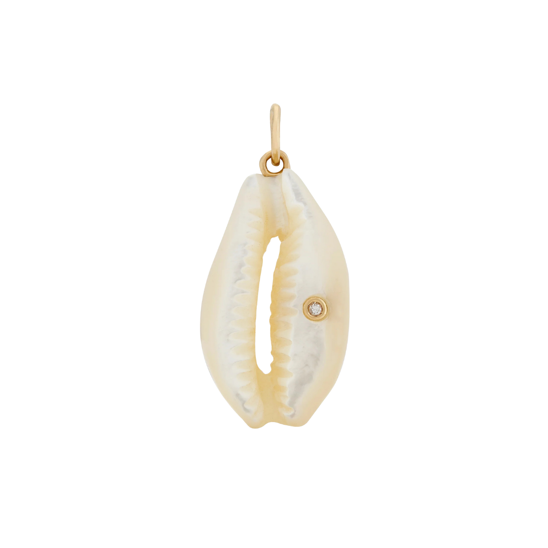 Large Cowrie Shell With Diamond — Maura Green Trunk Show