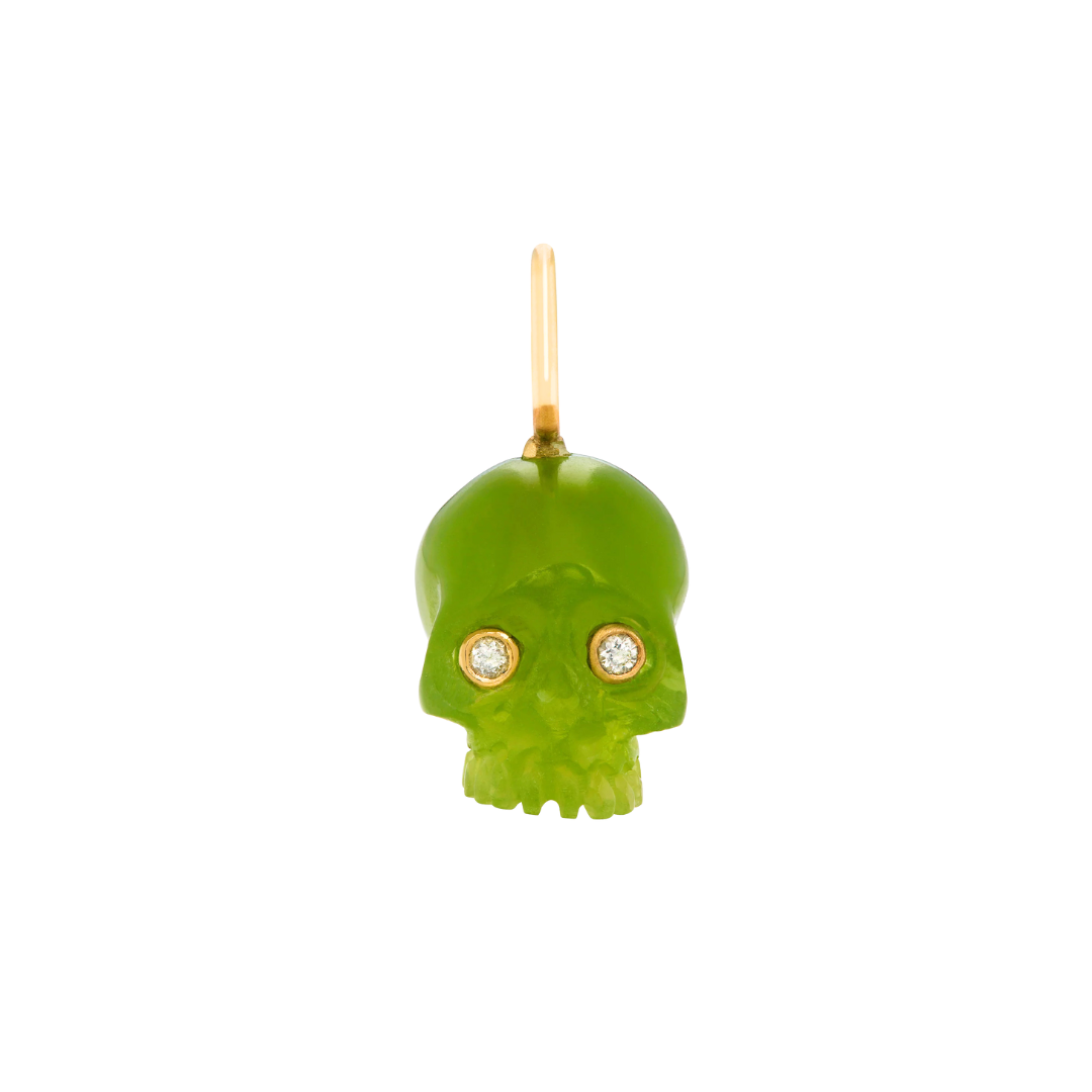 Grass Green Chalcedony Skull Baby — Maura Green Trunk Show