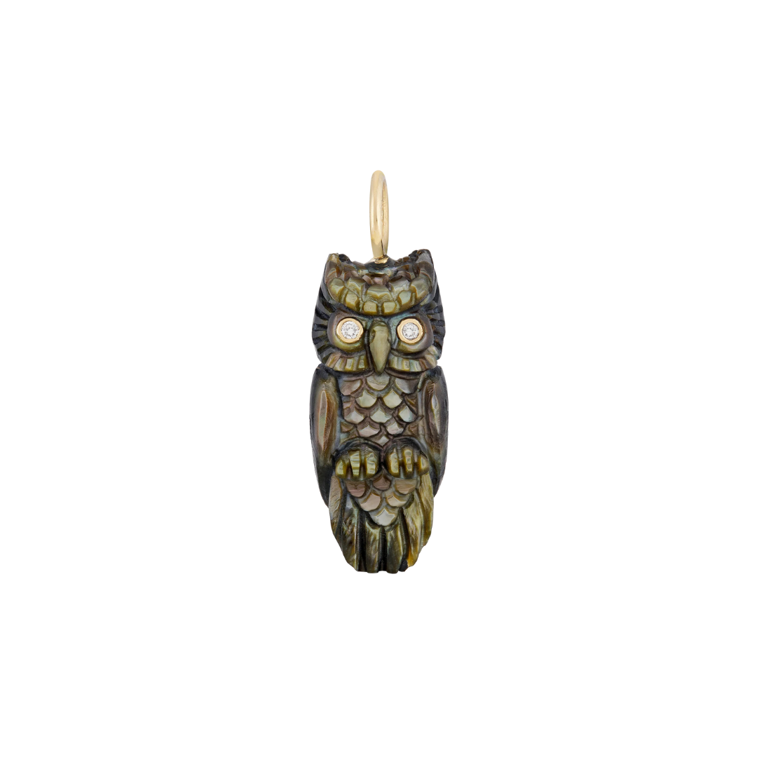Black Mother of Pearl Owl — Maura Green Trunk Show