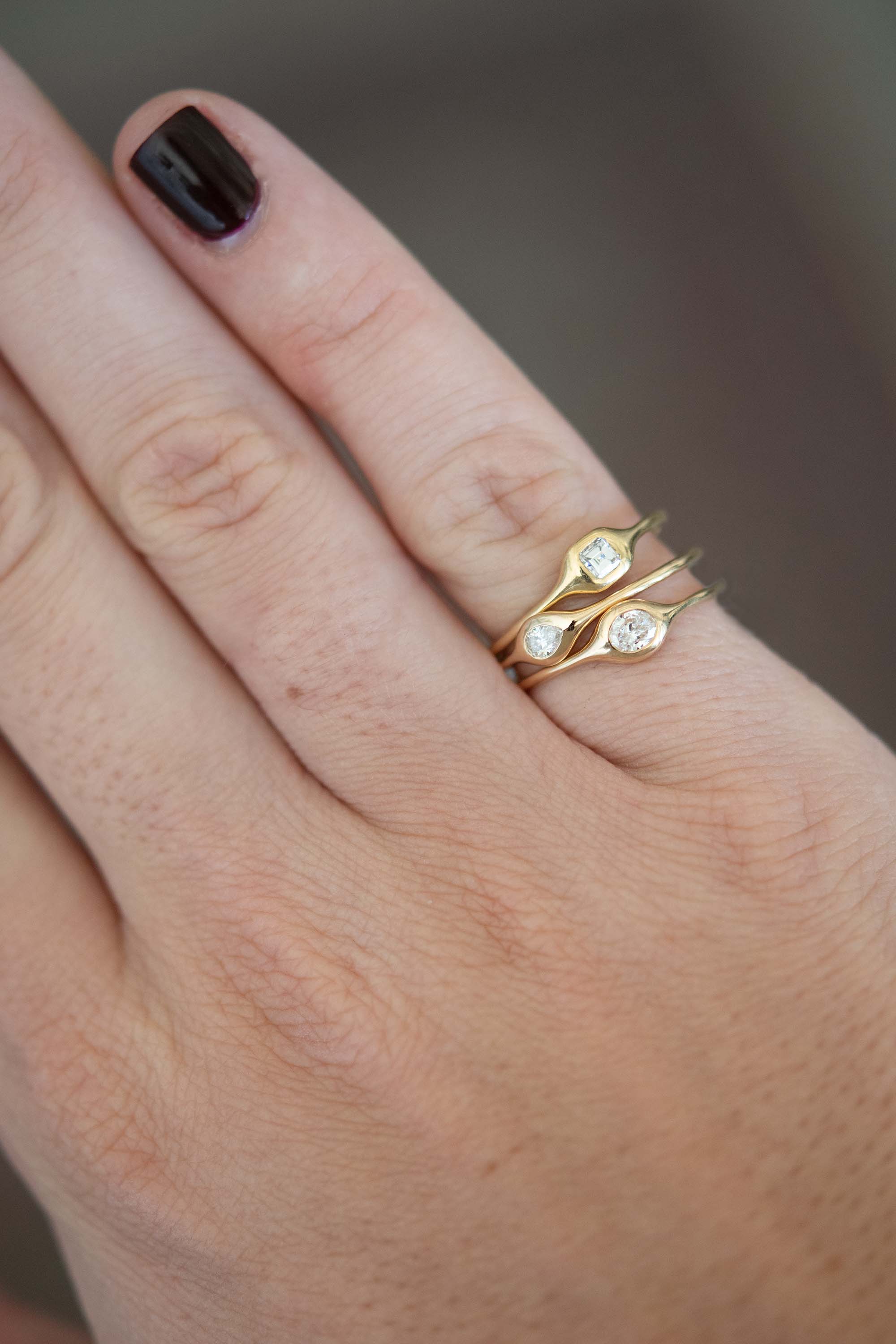 Mini Diamond Oval Ring