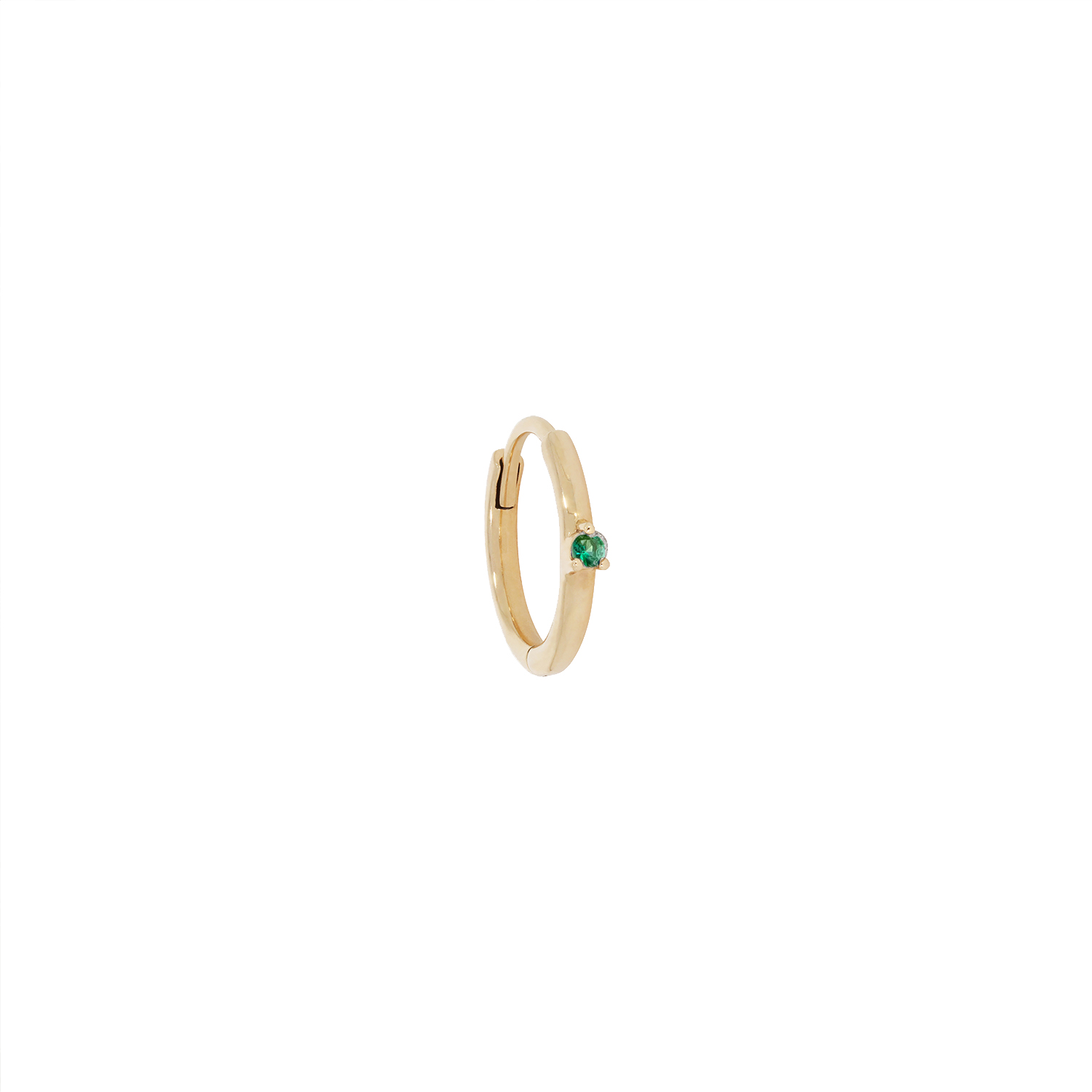 Three Claw Gemstone Clicker Hoop - Emerald