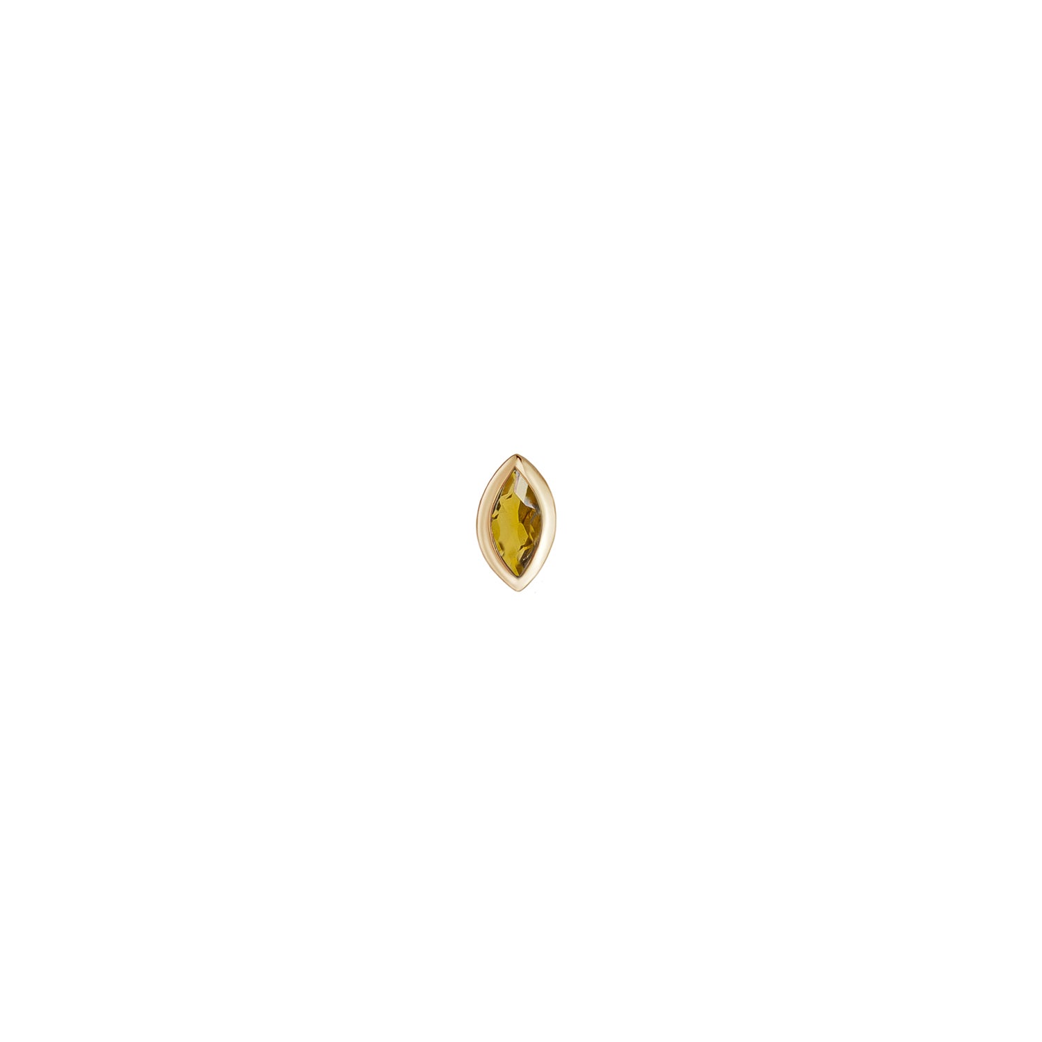 Mini Bezel Set Marquise Gemstone Stud - Citrine