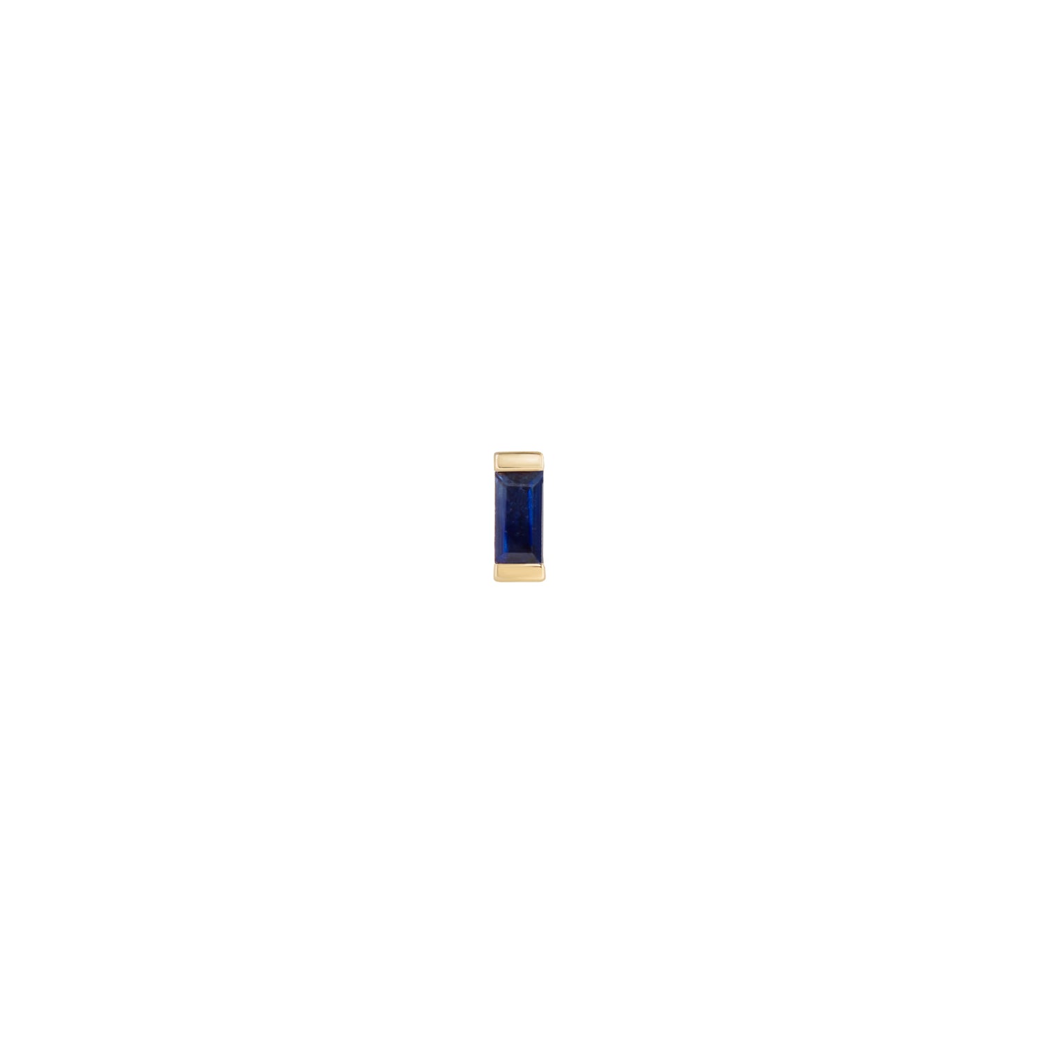 Mini Claw Set Baguette Gemstone Stud - Blue Sapphire