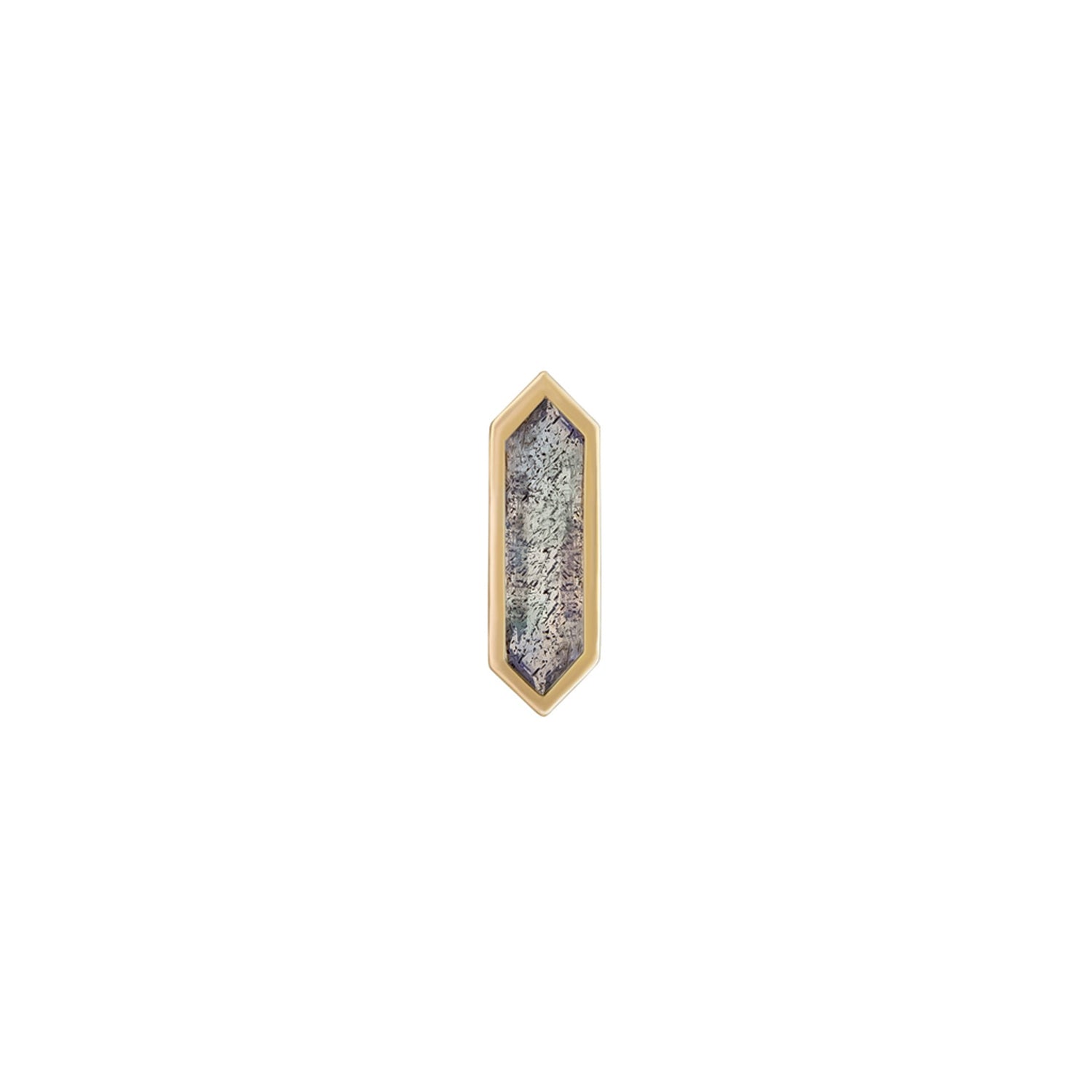 Mini Hexa Gemstone Stud - Labradorite