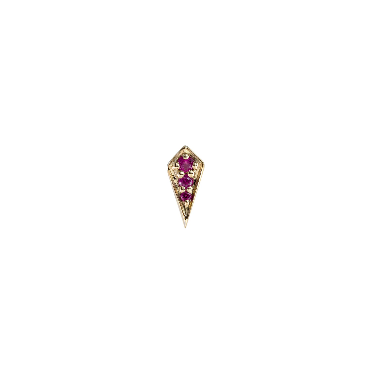Mini Point Rhombus Gemstone Stud - Ruby