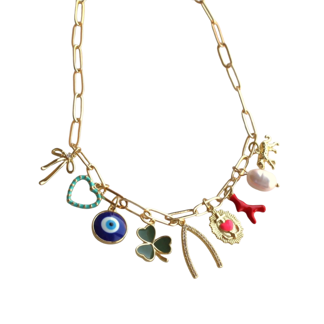 Mixed Multi Charm Necklace