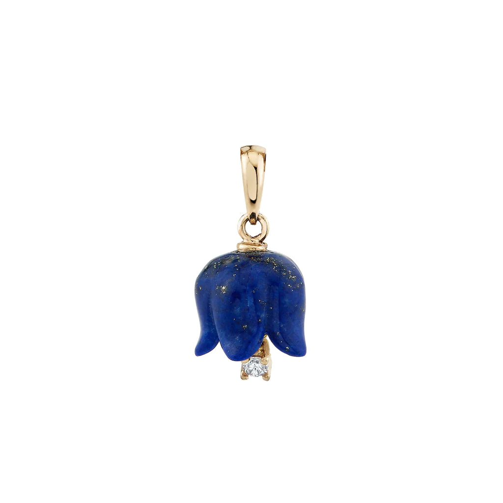 Diamond Floret Lapis Pendant