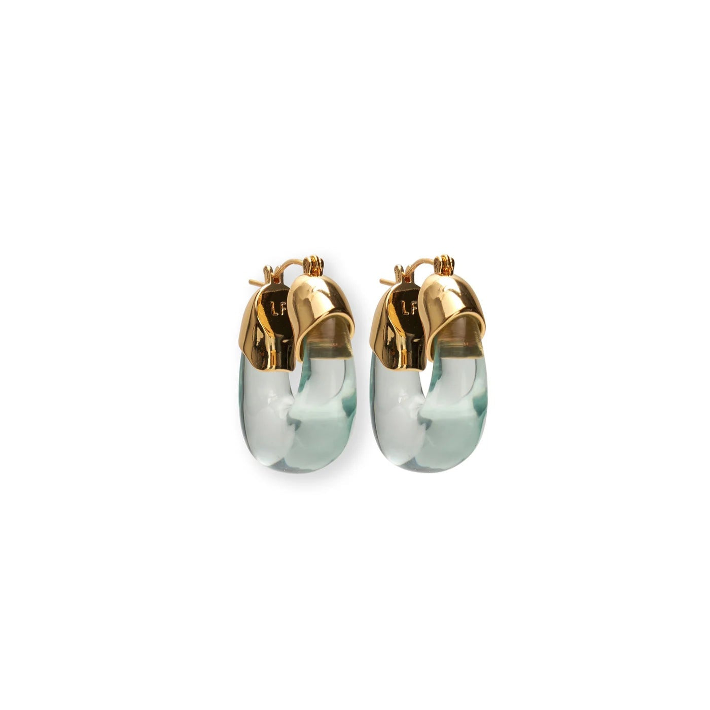 Mini Organic Hoops in Aqua