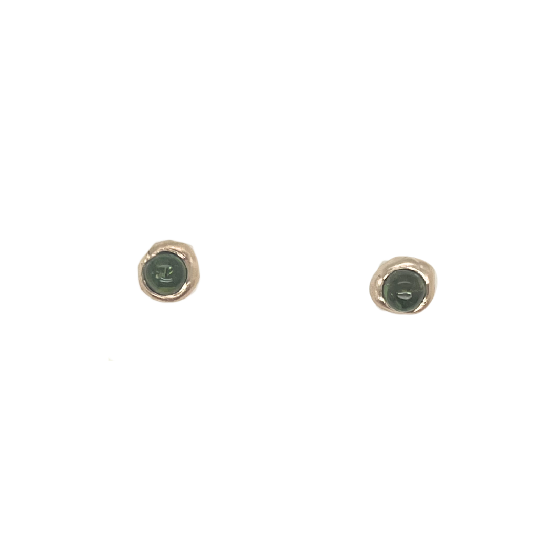 Petite Yui Studs - Green Tourmaline