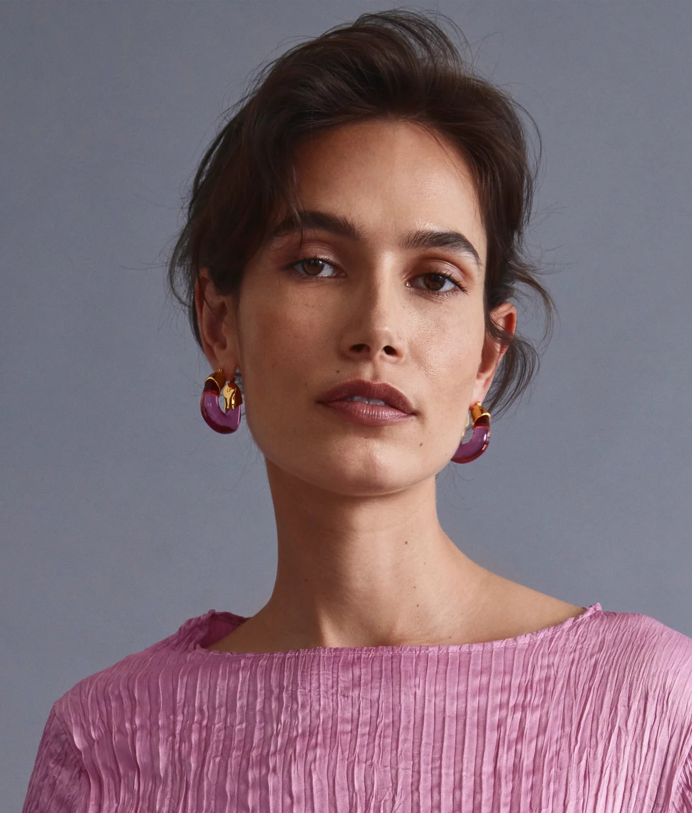 Organic Hoops - Flamingo — Lizzie Fortunato Demi-Fine Trunk Show