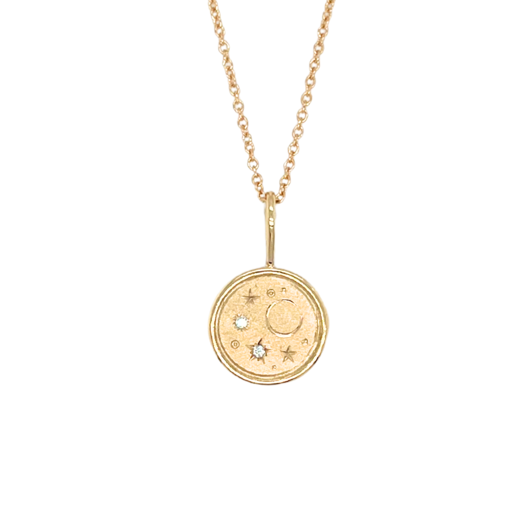 Celestial Coin Charm Necklace