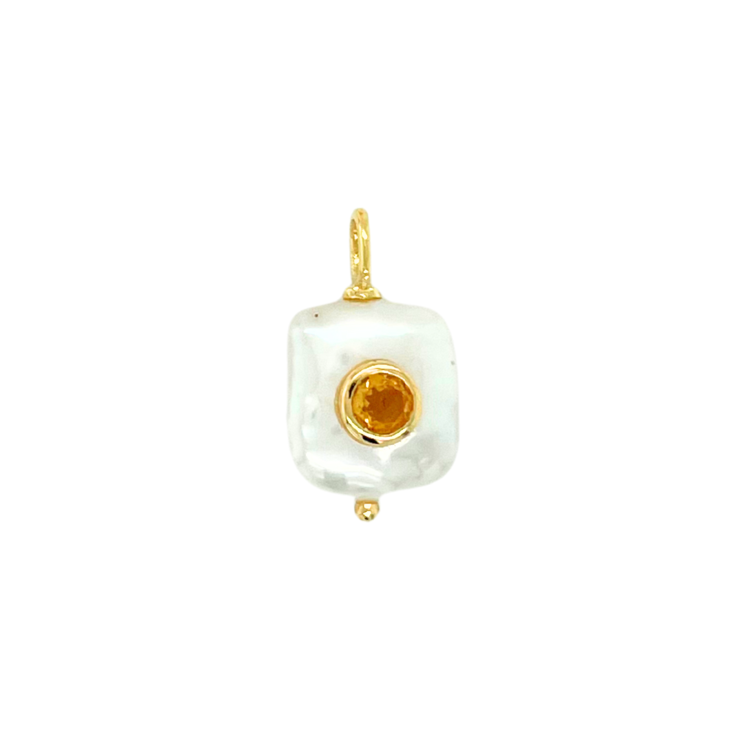 Square Pearl Gemmie - Citrine