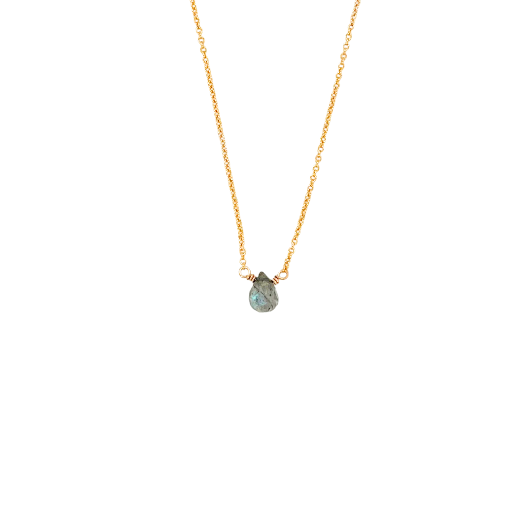 Labradorite Mini Drop Necklace