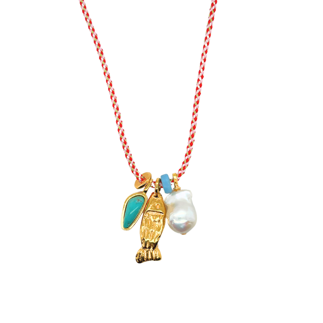 Minnow Necklace in Red Hot
