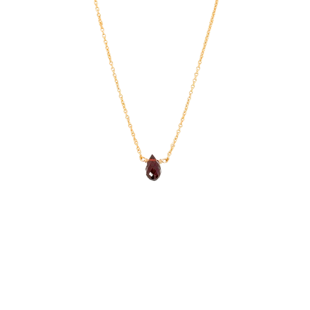 Garnet Mini Drop Necklace