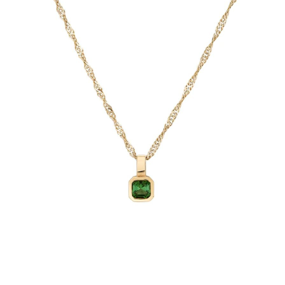 Petite Fern Asscher Charm Necklace