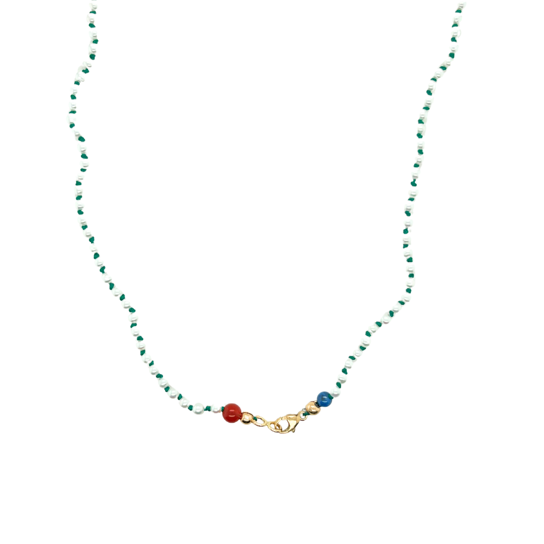 Seed Pearl Necklace - Green