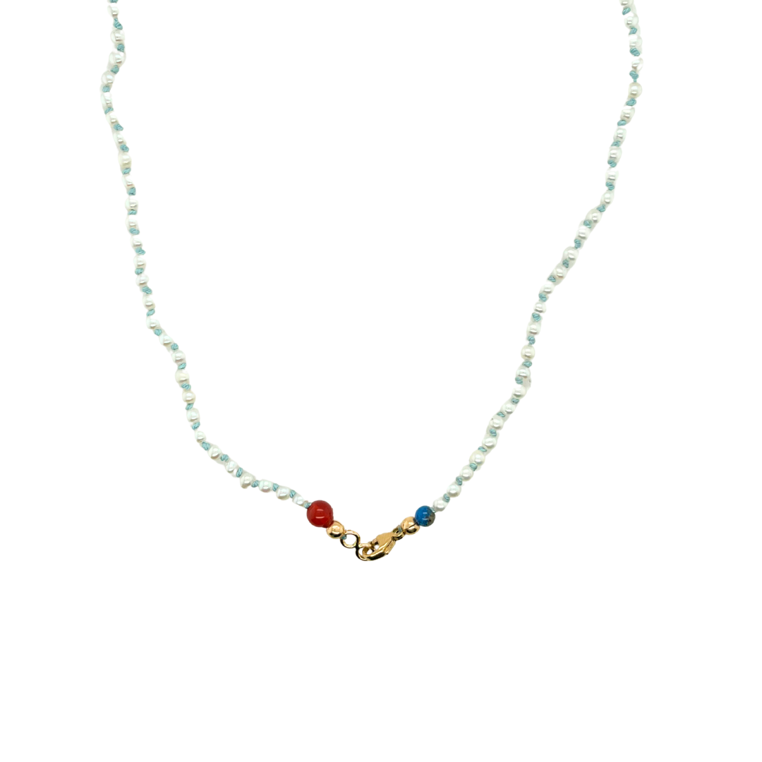 Seed Pearl Necklace - Turquoise