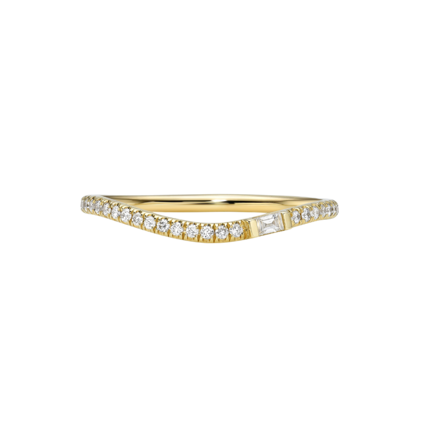 Pave Baguette Ellipse Band
