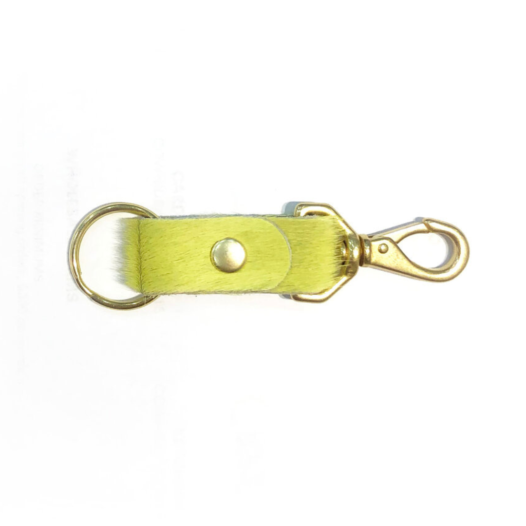Chartreuse Cowhide Keychain