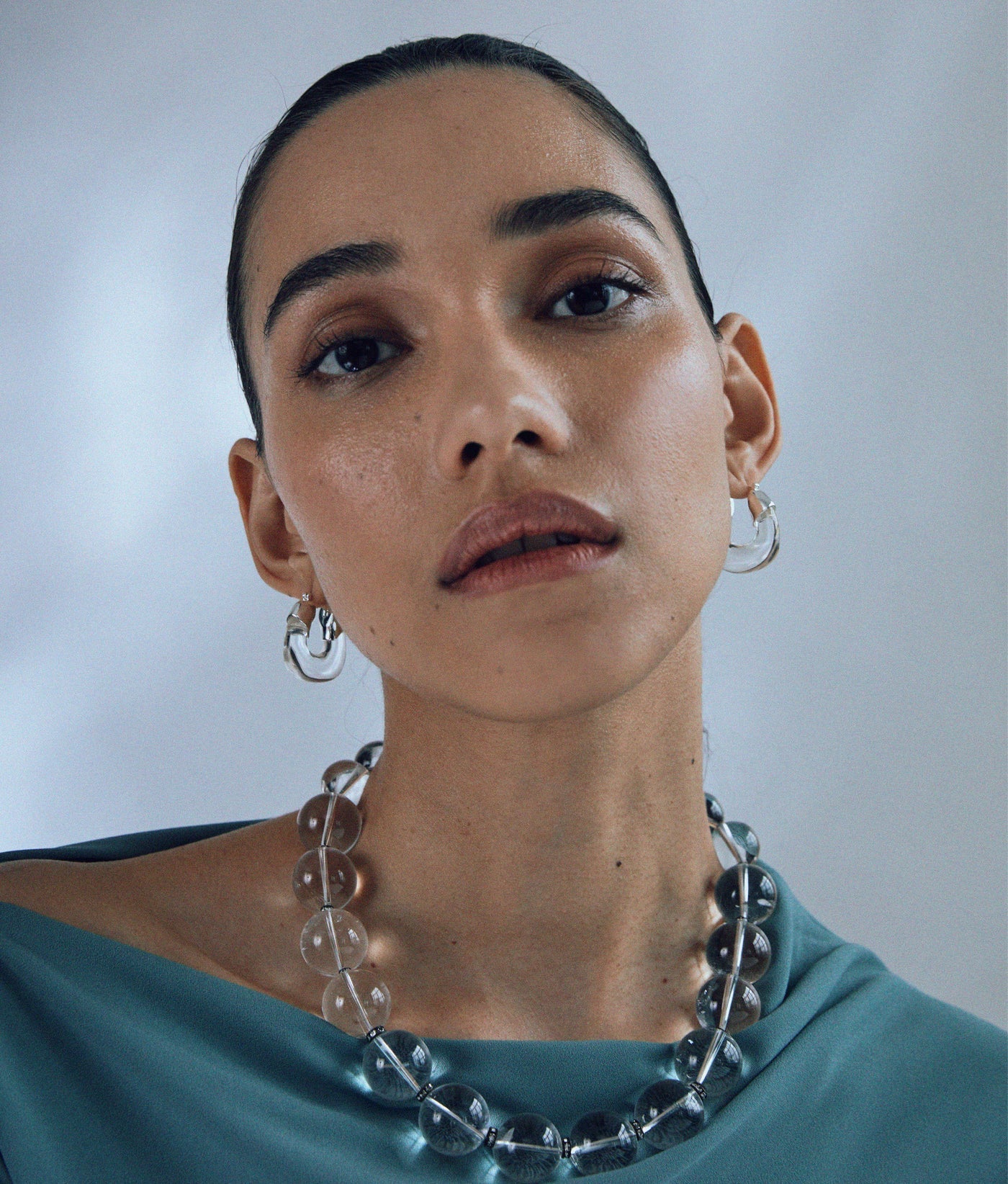 Mini Organic Hoops - Silver and Clear — Lizzie Fortunato Demi-Fine Trunk Show