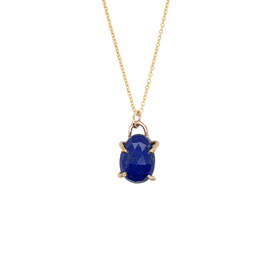 Rose Cut Lapis Necklace