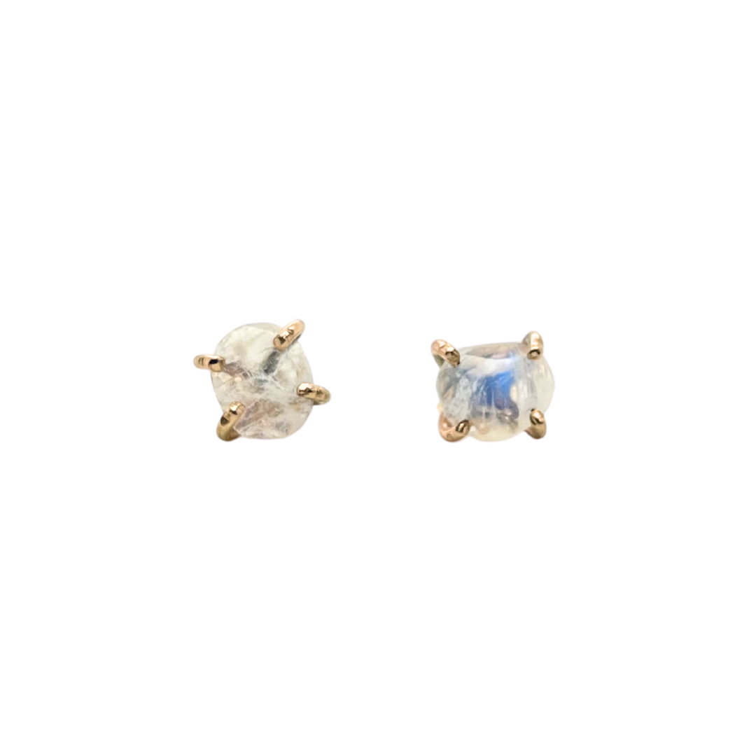 Rose Cut Moonstone Studs