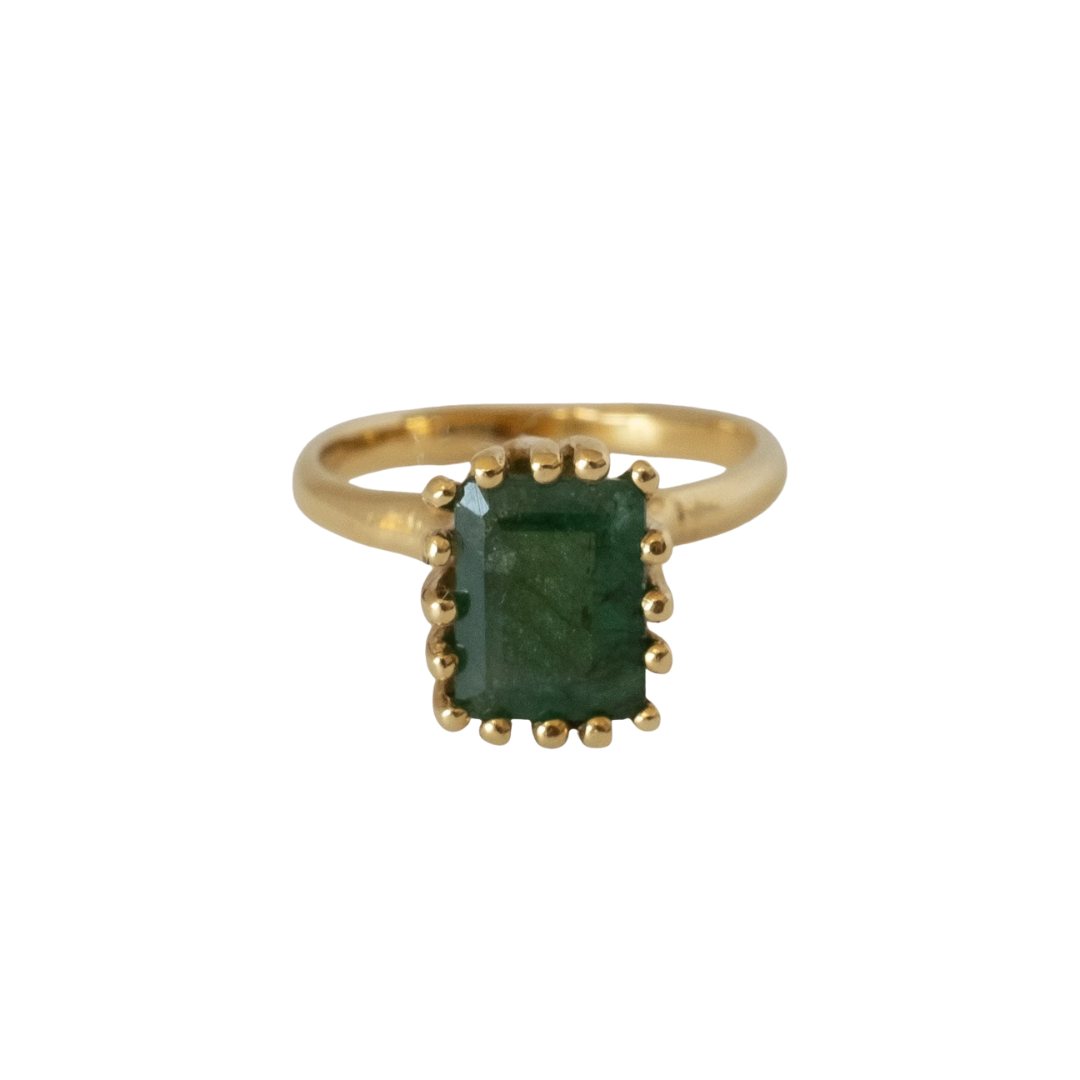 Ramona Ring - Raw Emerald