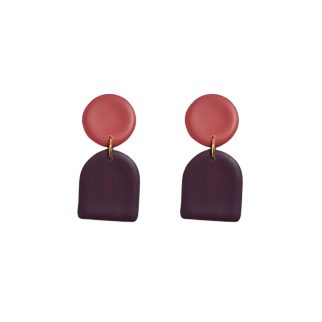Circle Arch Dangles - Mulberry + Plum