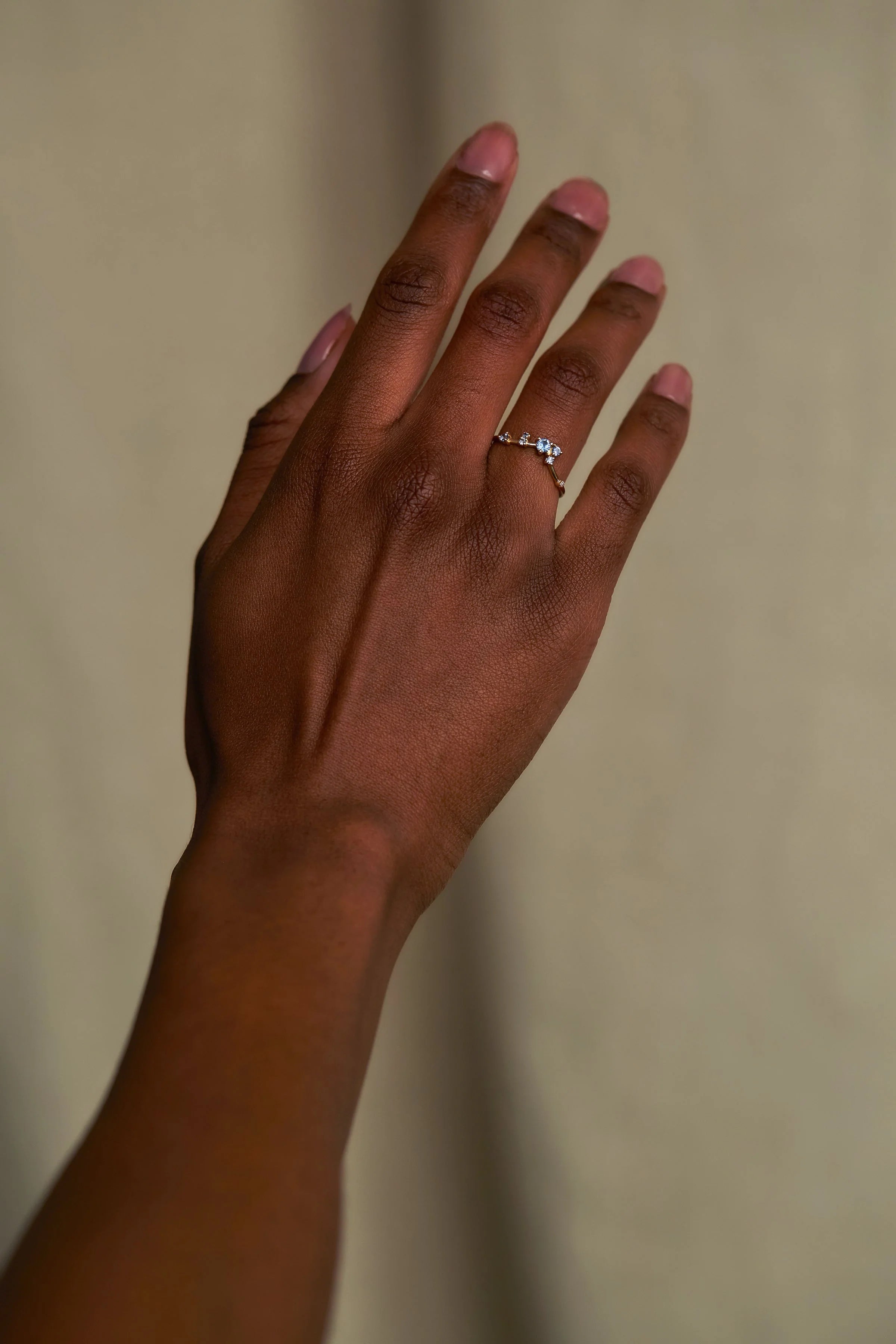 Sapphire Organic Triangle Ring