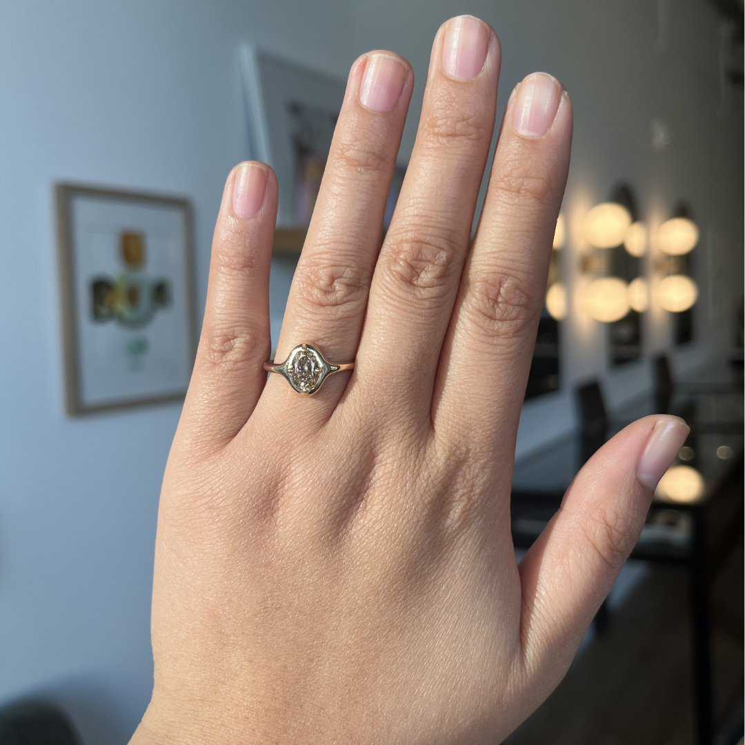 Oval Champagne Diamond Ring