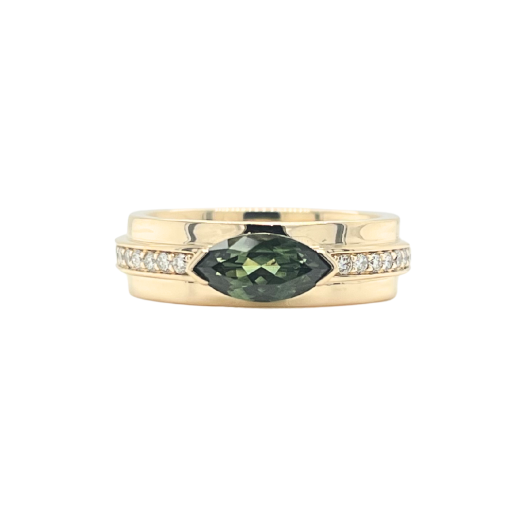 Green Marquise Sapphire Ring