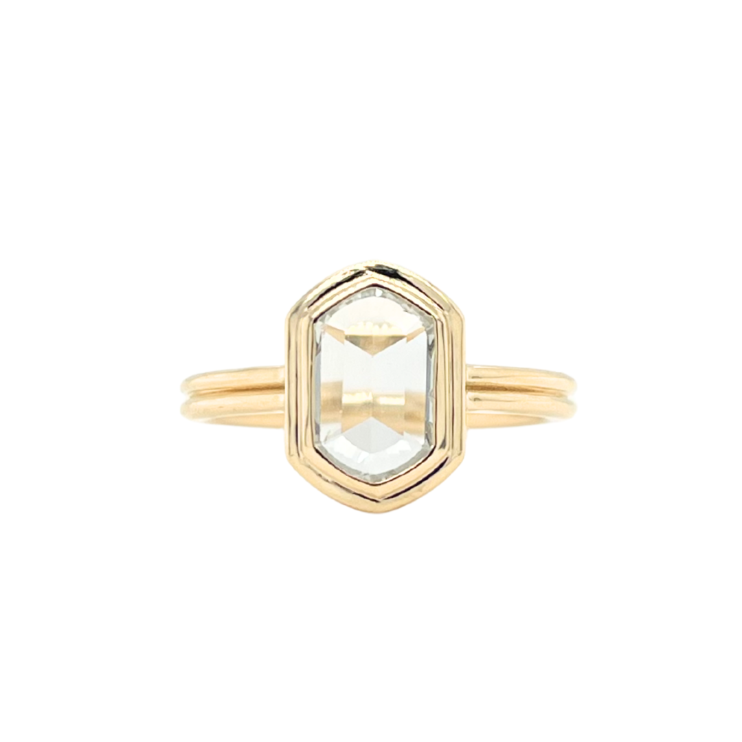Portrait Cut Sapphire Ring