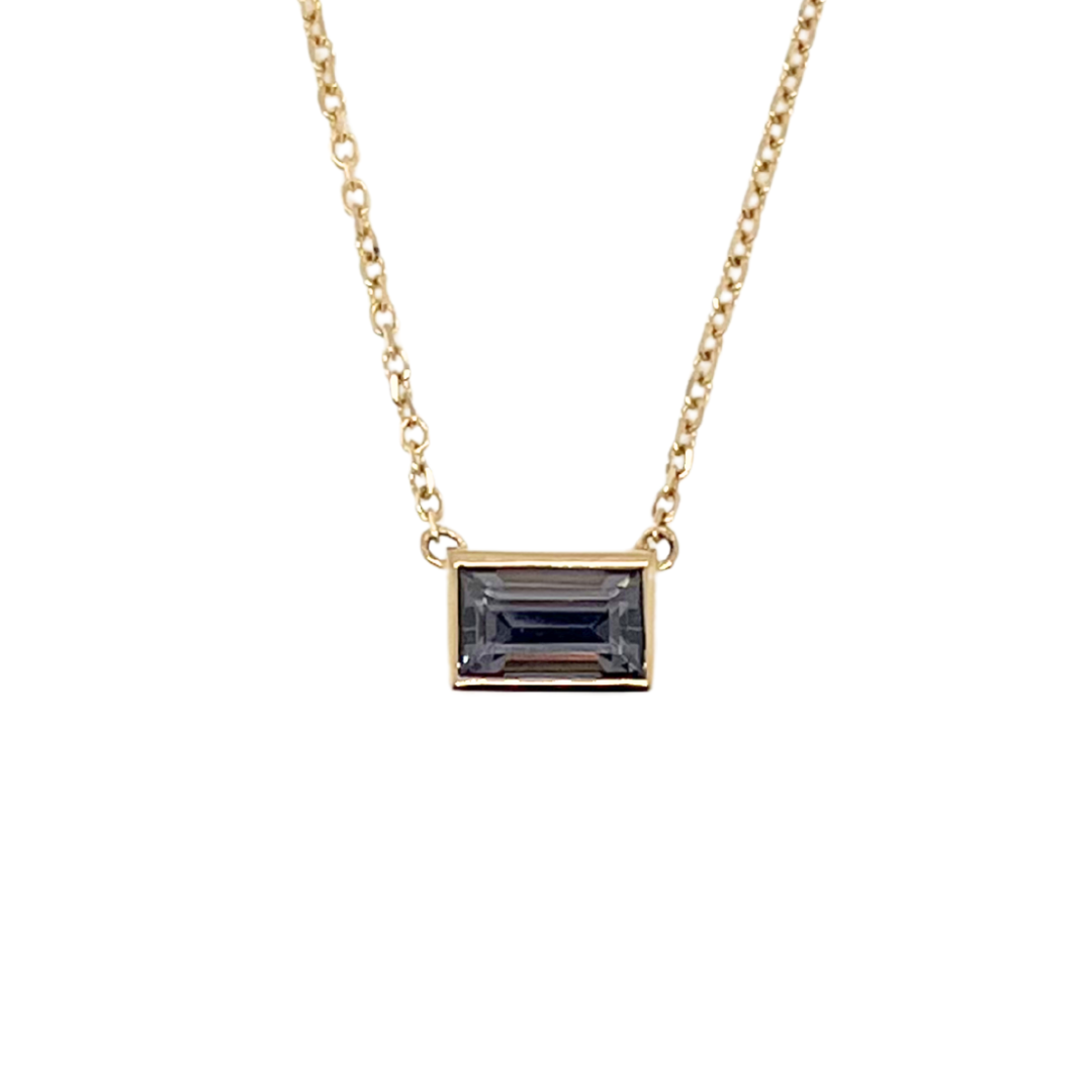 Color Block Gray Spinel Necklace