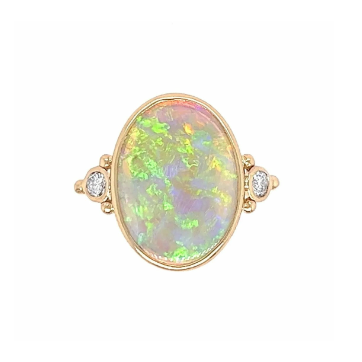 Australian Opal and Diamond Ring