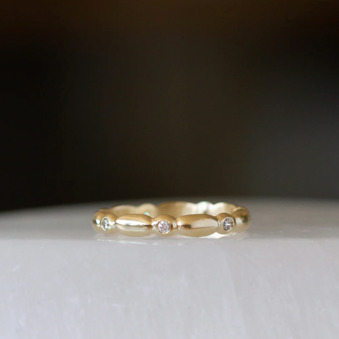 Pebble Droplet Eternity Band — Commitment, Curated