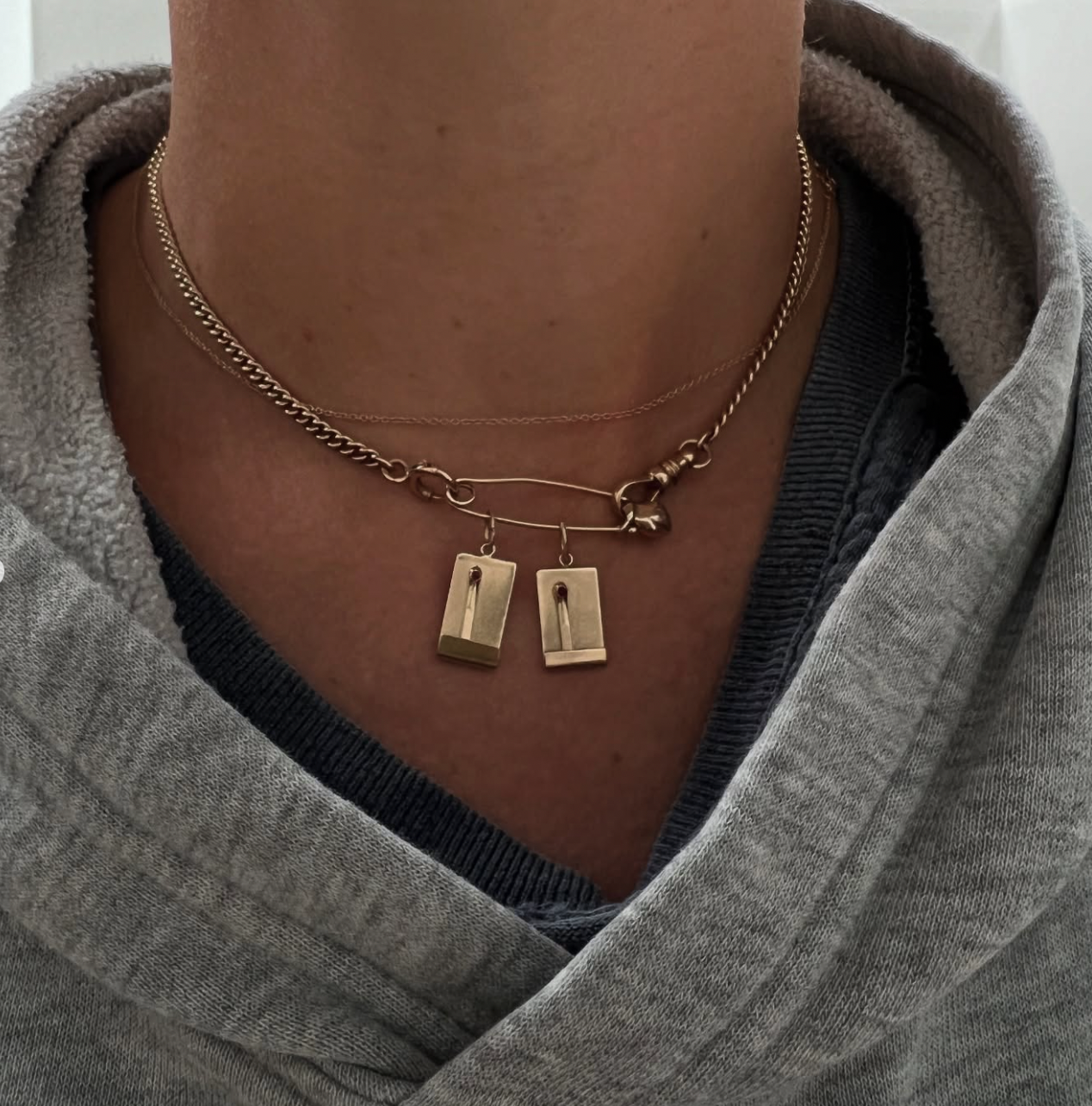 Hand Safety Pin Charm