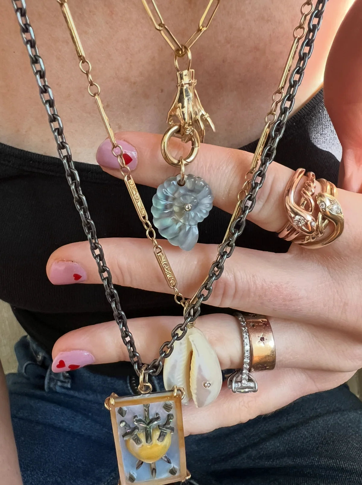 Large Cowrie Shell With Diamond — Maura Green Trunk Show